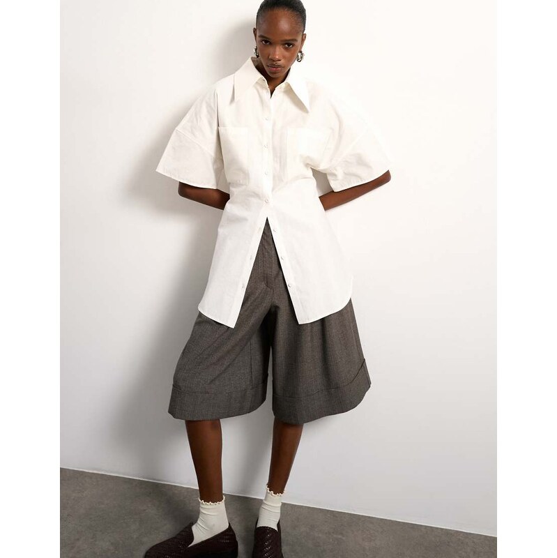 Tolu Coker x Topshop short sleeve shirt in ecru-White 114157226