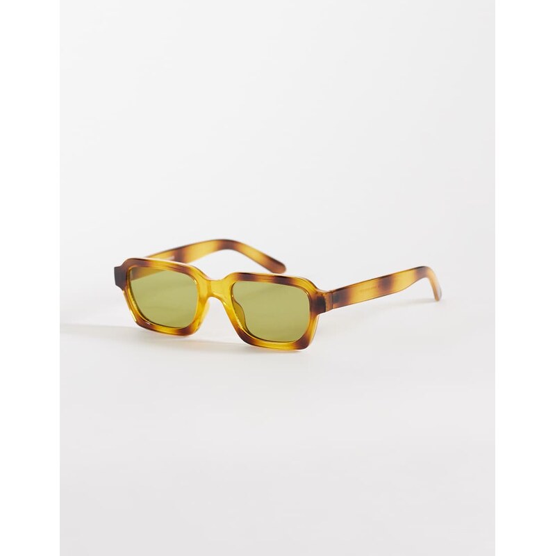Reclaimed Vintage unisex square sunglasses with green lens in