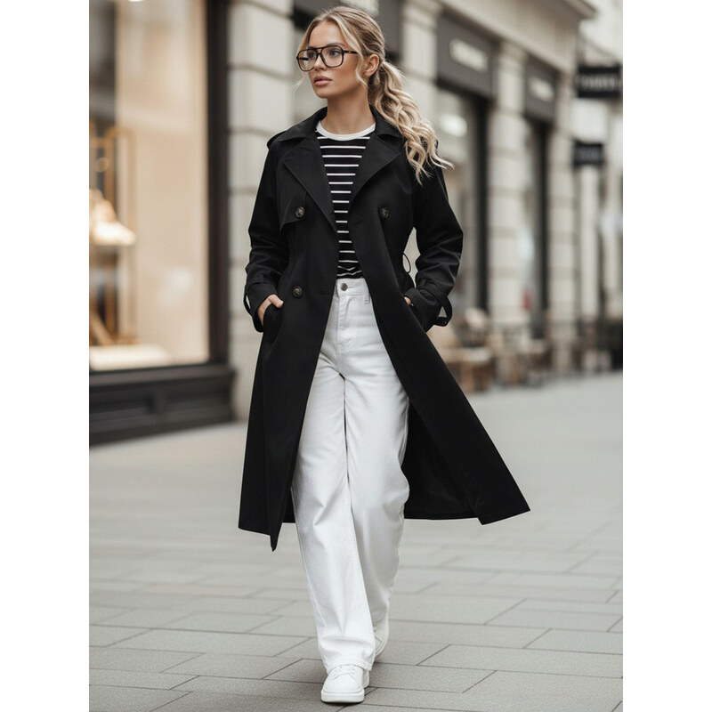 FashionStreet černý dvouřadový trenčkot TY5354 114087068
