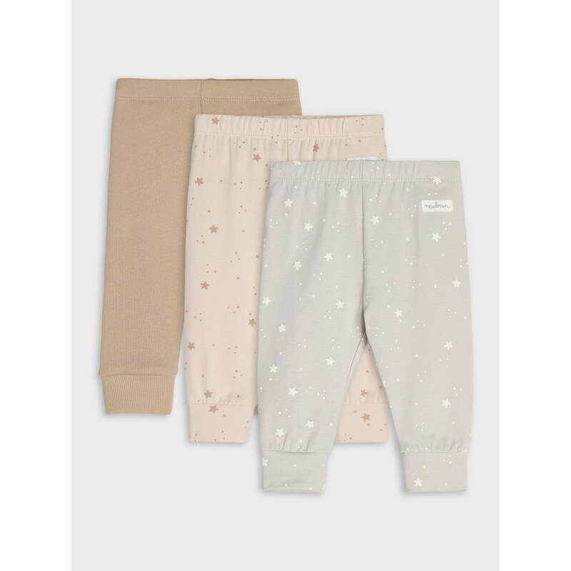 Sinsay - Bavlněné legíny 3 pack - béžová