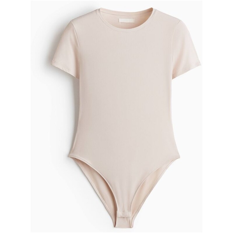 H&M - Body z mikrovláknas krátkým rukávem - hnědá 114119704