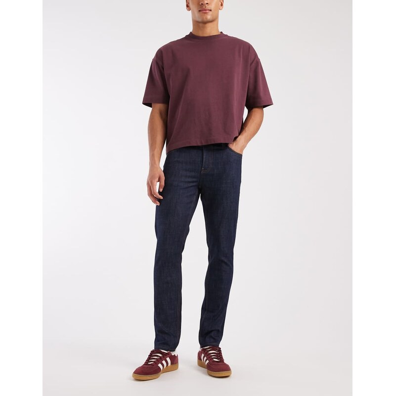 ASOS DESIGN skinny jeans in raw wash-Blue