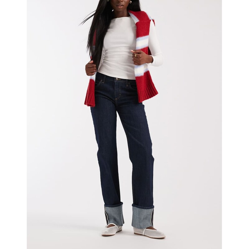 Lee London turn up straight leg jeans in indigo blue