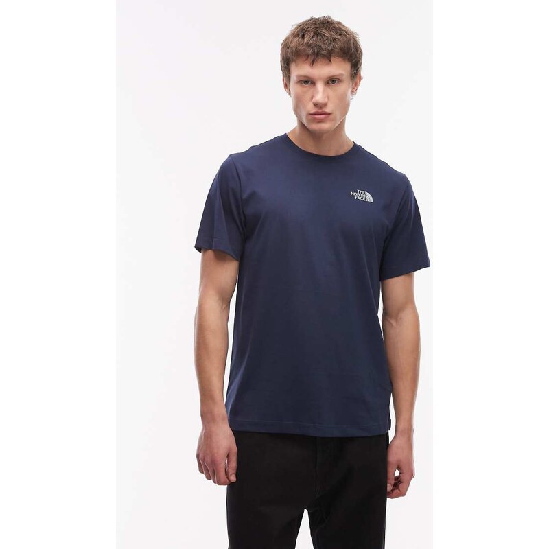 The North Face Mountain Sketch backprint t-shirt in navy