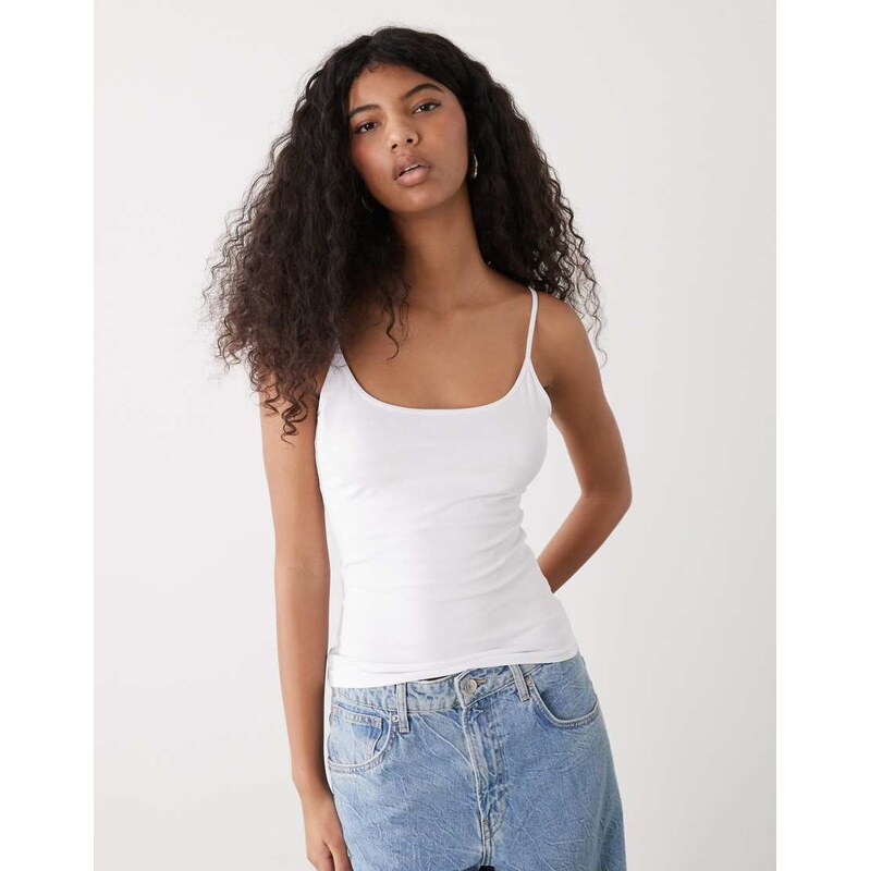 Weekday strappy vest top in white
