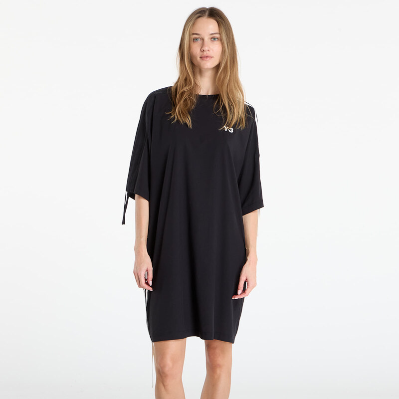 Šaty Y-3 Cinch 3 Stripes Oversized Tee Dress Black S