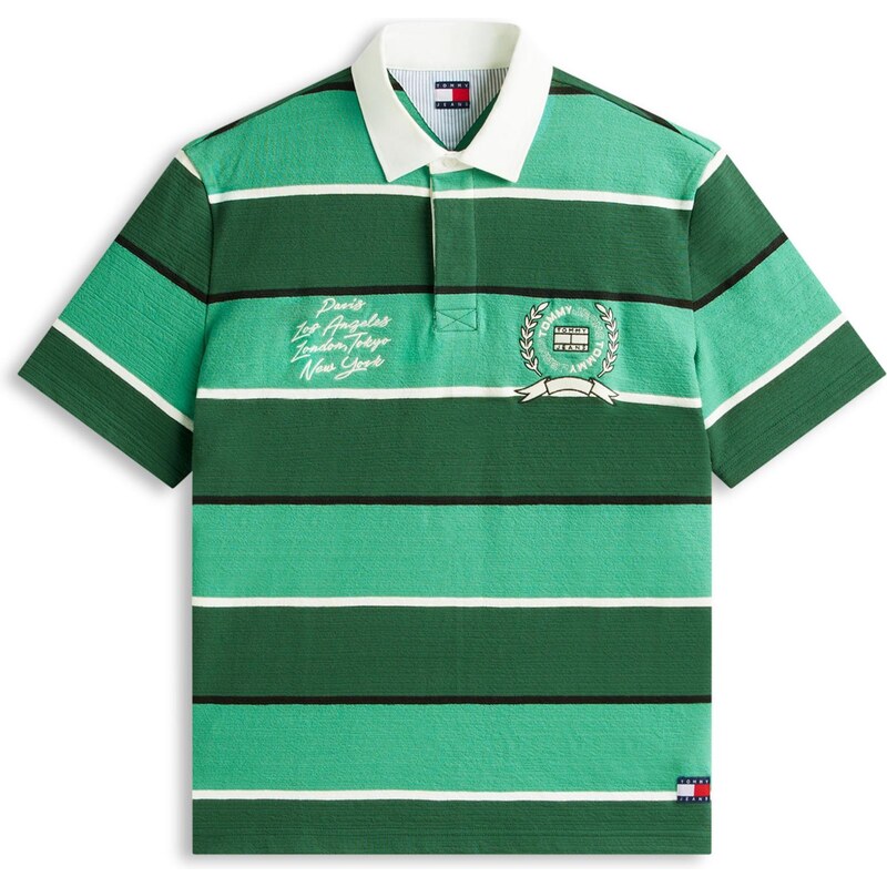 Tommy Jeans Tričko zelená / světle zelená / bílá