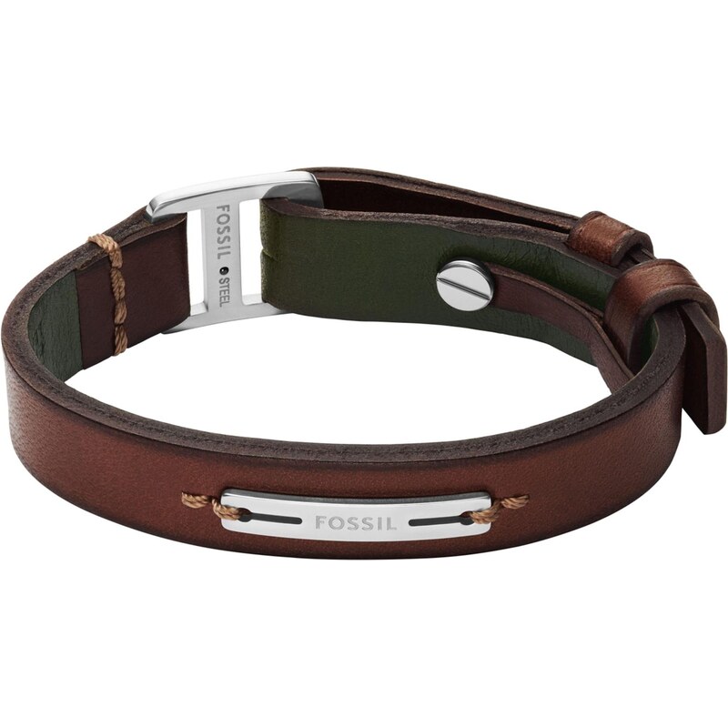 FOSSIL Náramek Machine hnědá / tmavě zelená 114151344