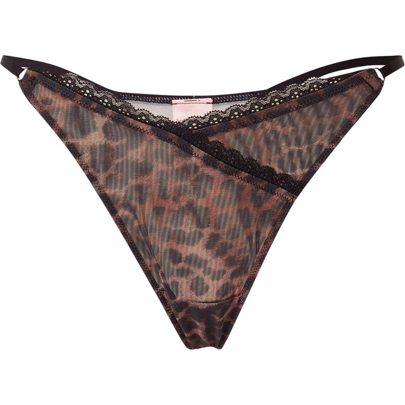 Hunkemöller Tanga Ella hnědá / černá
