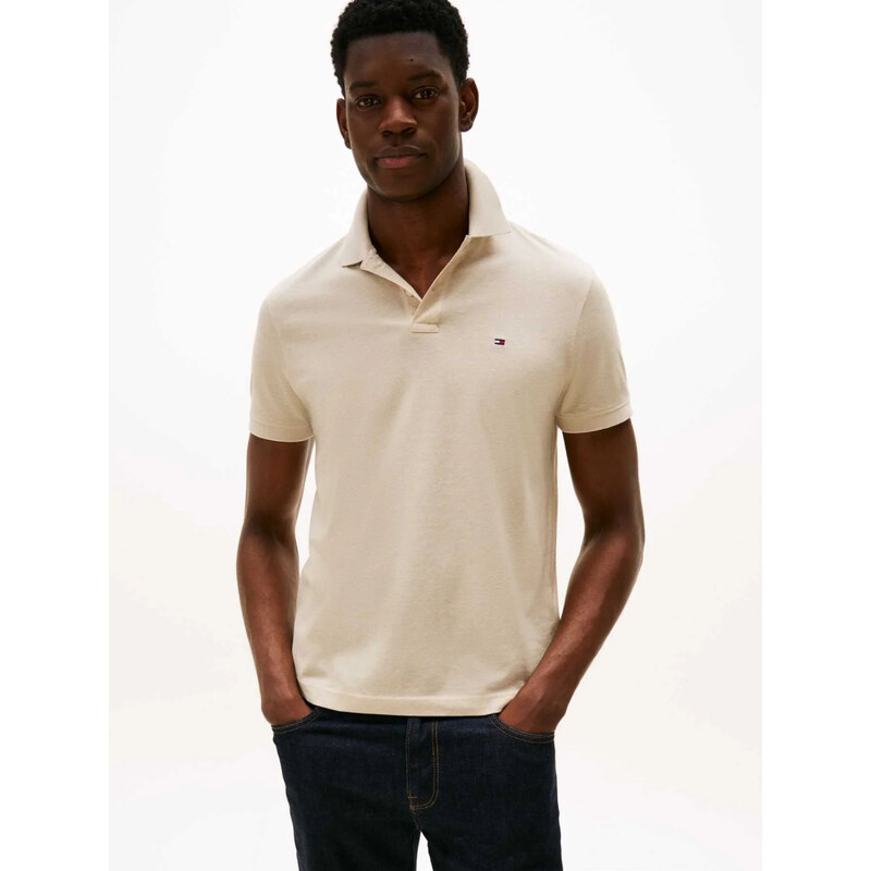 Tommy Hilfiger pánské béžové polo tričko