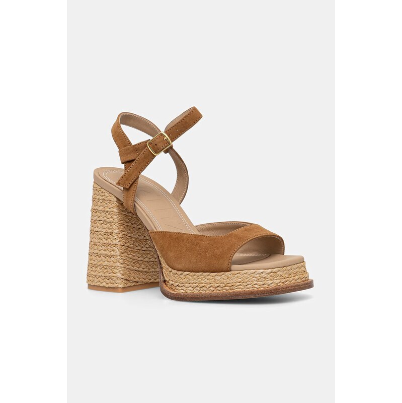 Souliers Martinez sandály na sloupku semišové GRACIA