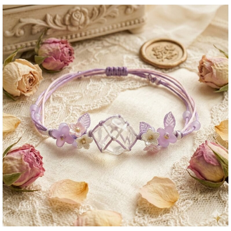 Flor de Cristal BOHO náramek s přírodními kameny - Árvore. Bílý Tyrkys 114151013