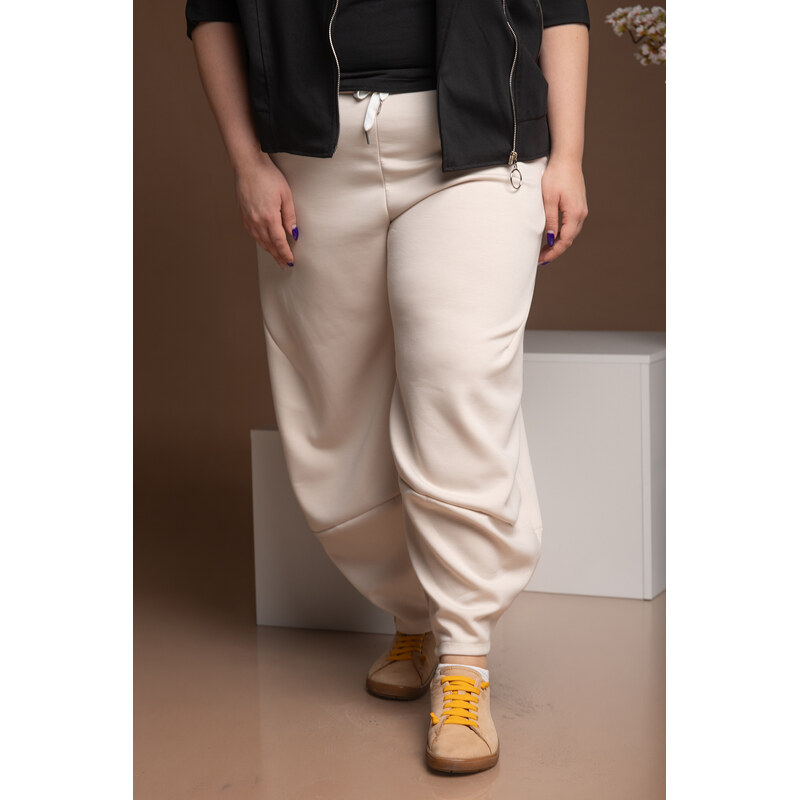 Italy fashion Harémové kalhoty DAHLIA Barva: Krémová, Velikost: