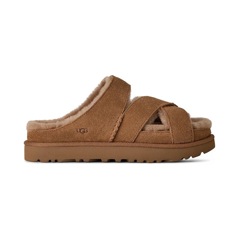 Semišové pantofle UGG W Greenport Cross Strap Slide