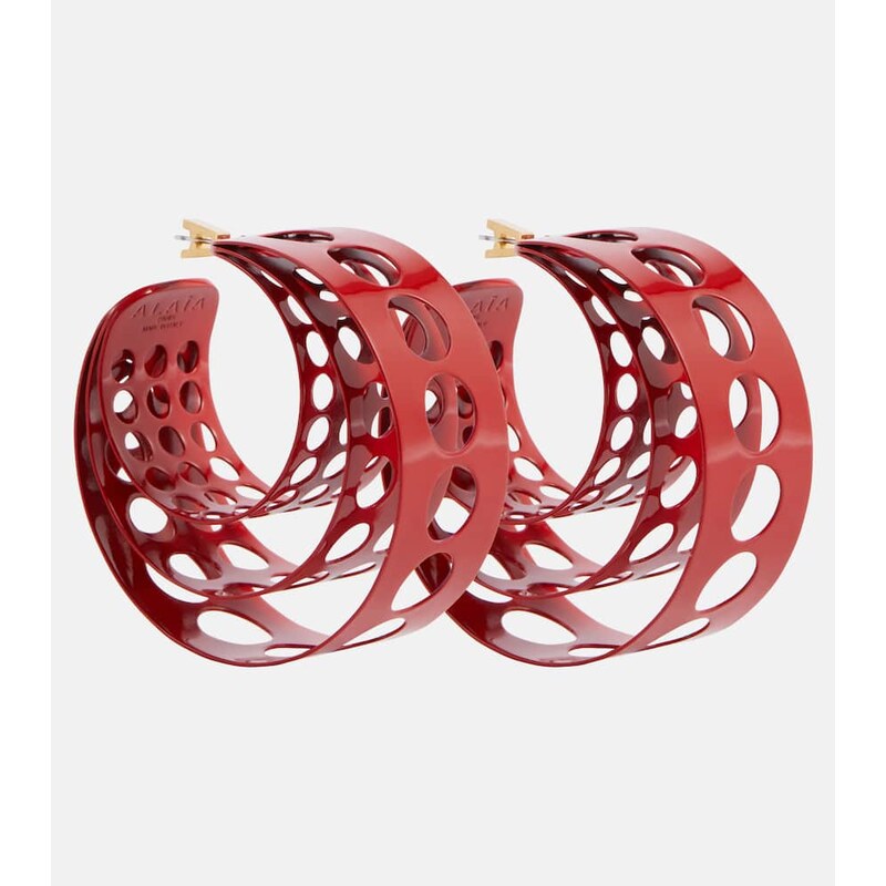 Dámské náušnice Alaïa Medium hoop earrings v barvě Rouge De Coeur