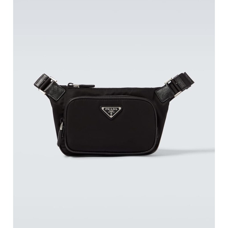 Prada Re-Nylon leather-trimmed belt bag