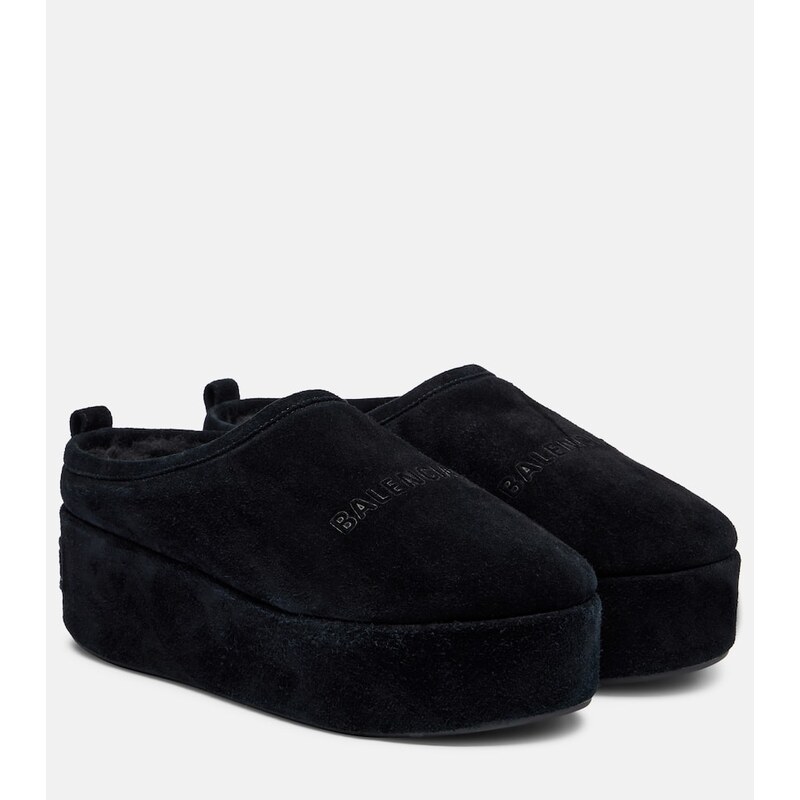 Balenciaga Alaska suede platform mules