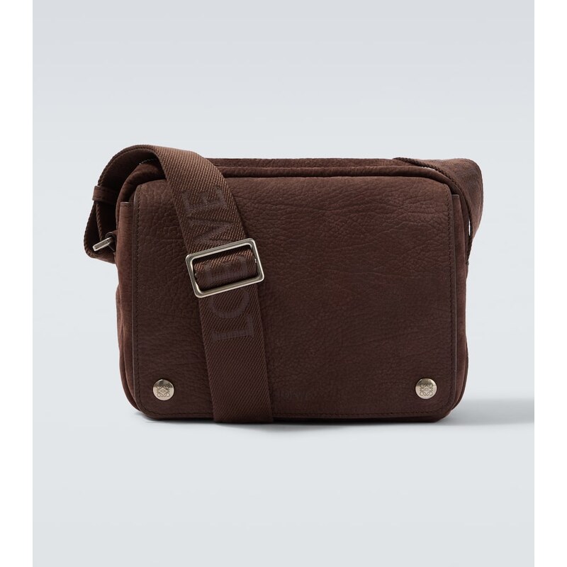 Loewe Pebble Medium kůžová taška tmavě hnědá