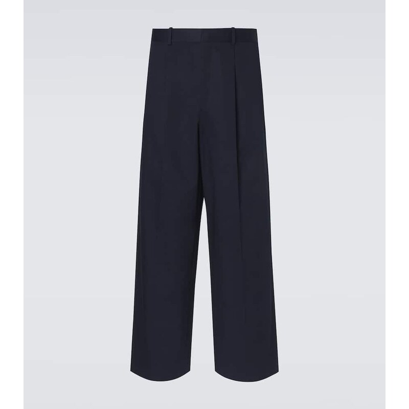 Loewe Pleated cotton gabardine wide-leg pants