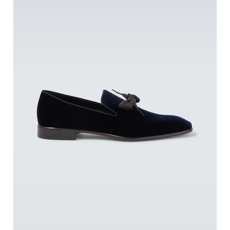 Christian Louboutin December First bow-detail velvet loafers