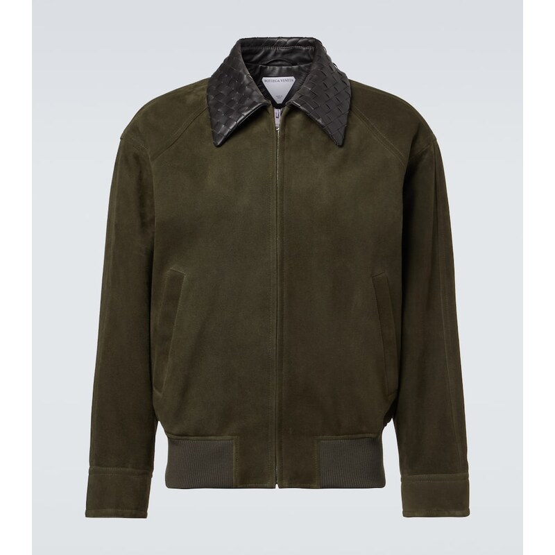 Bottega Veneta Intrecciato suede blouson jacket