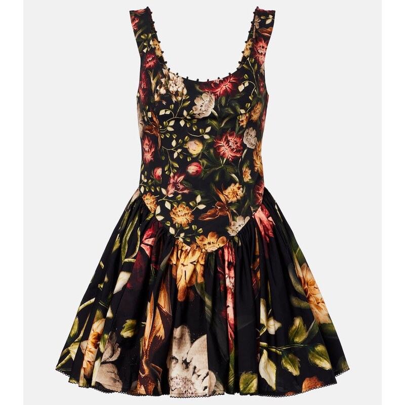 Agua by Agua Bendita Pluma floral cotton minidress
