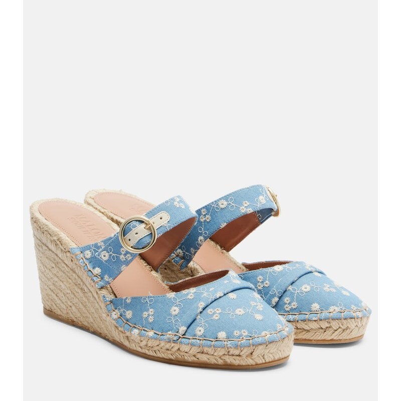 Malone Souliers Farah denim espadrille wedges