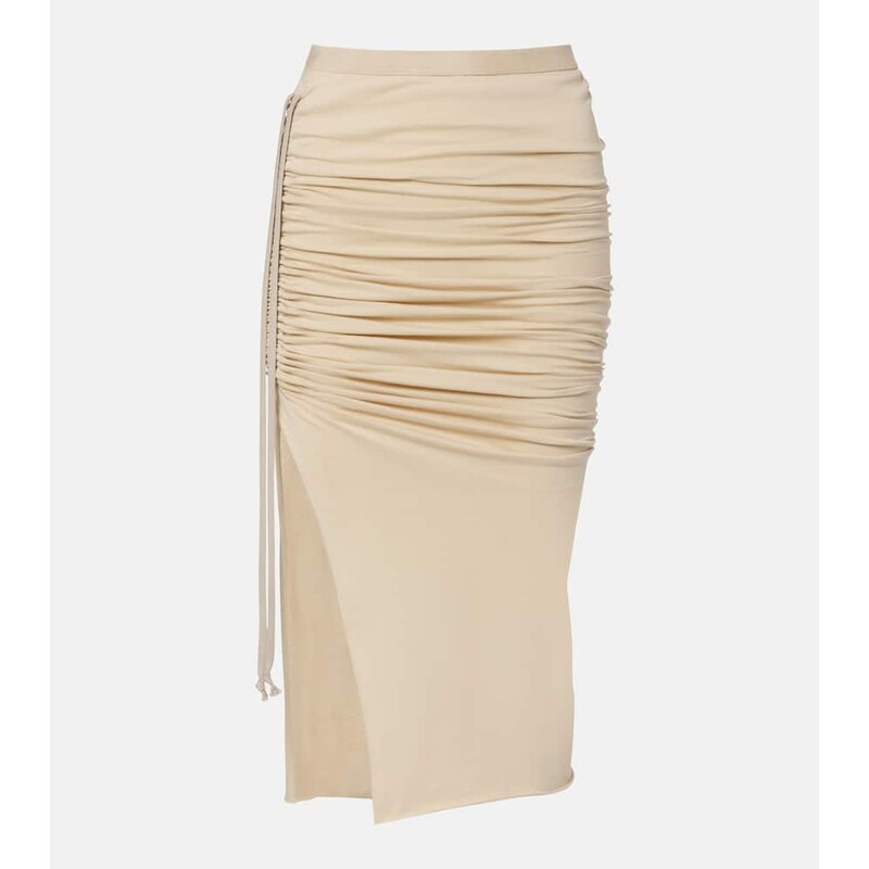 Rick Owens DRKSHDW Edfu cotton jersey midi skirt