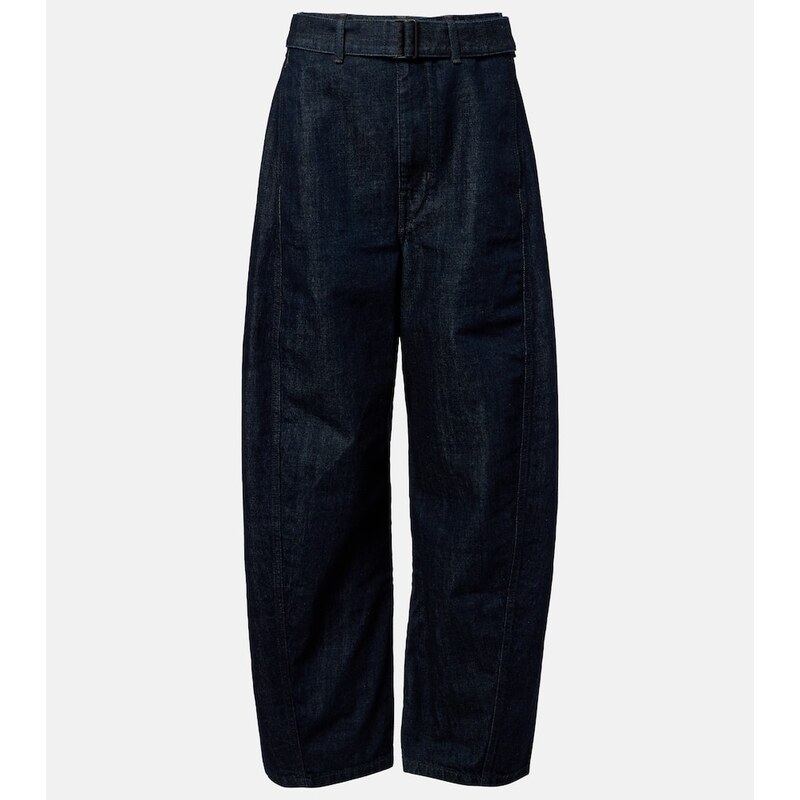 Lemaire Twisted belted barrel-leg jeans