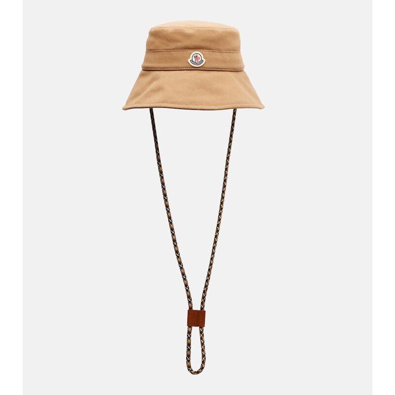 Moncler Logo cotton canvas bucket hat