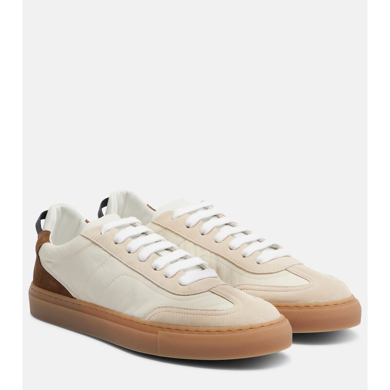 Brunello Cucinelli Monili suede-trimmed sneakers
