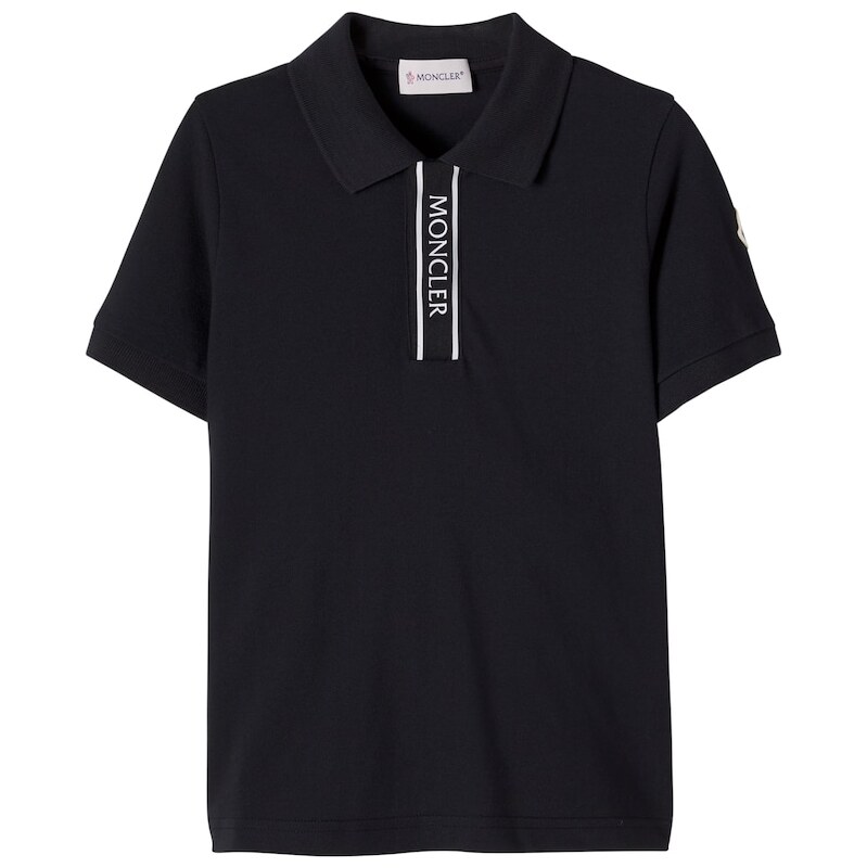Moncler Enfant Logo cotton polo shirt