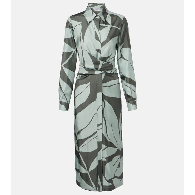 Max Mara Robinia printed silk shirt dress