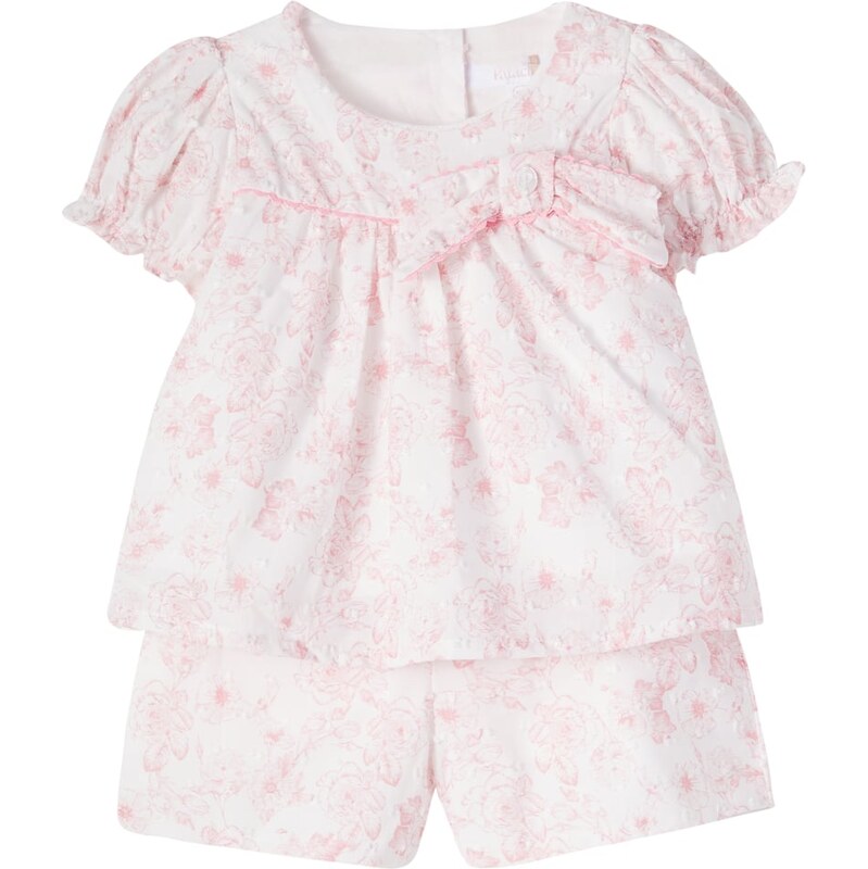 Patachou Baby floral cotton shirt and shorts set