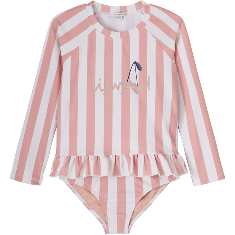 Liewood Dagny striped rashguard top and bikini bottoms set