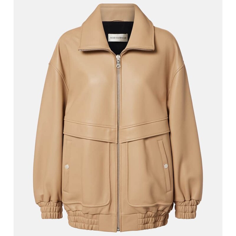 Nour Hammour Beck leather bomber jacket