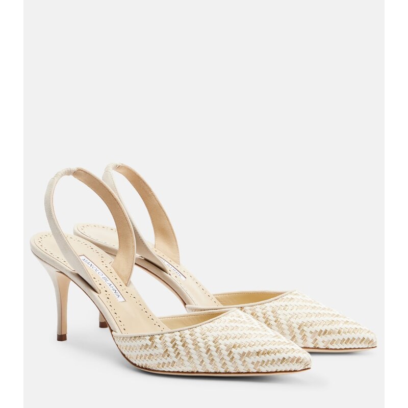 Manolo Blahnik Carolyne woven slingback pumps