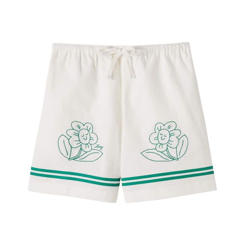 Tinycottons Daisies linen shorts