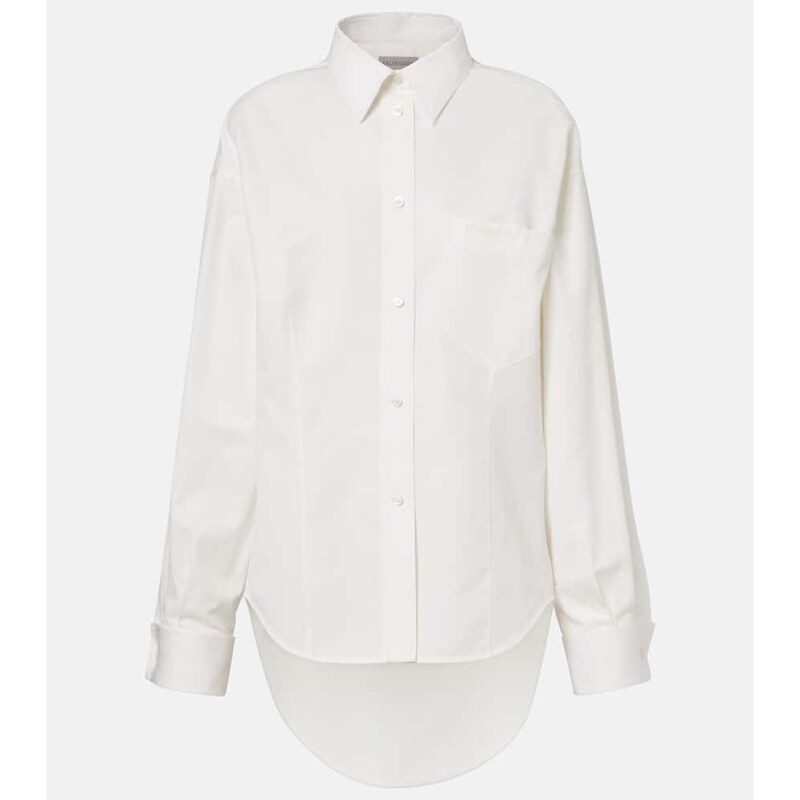 Balenciaga Asymmetric cotton and silk poplin shirt
