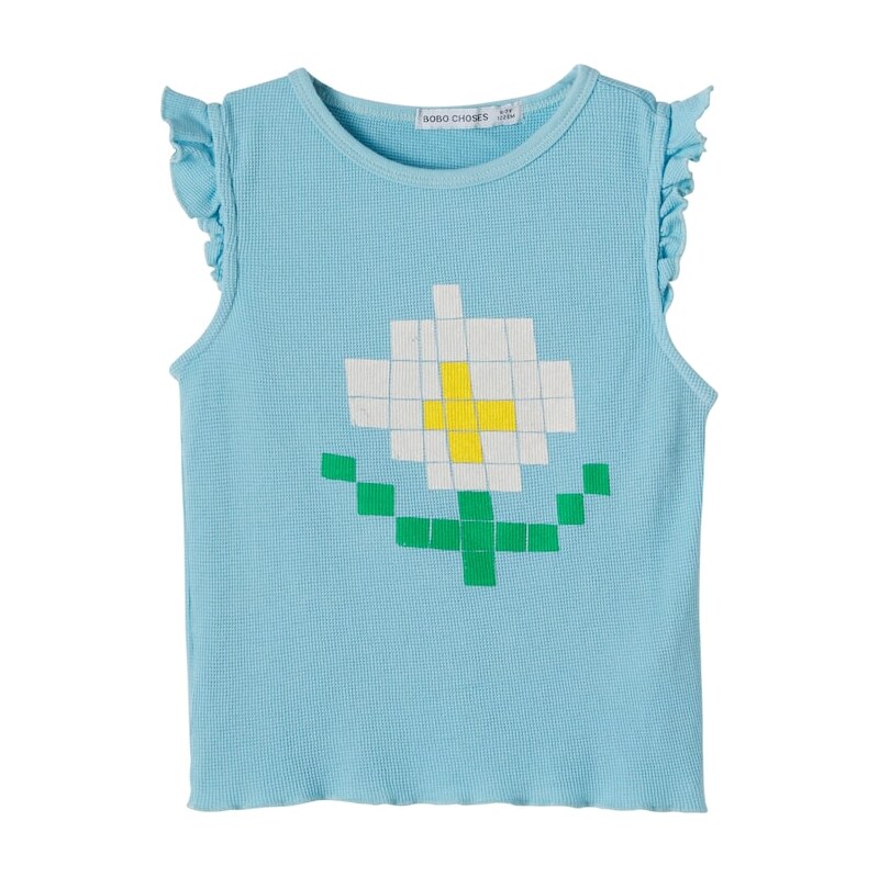 Bobo Choses Pixel Daisy ruffled cotton top