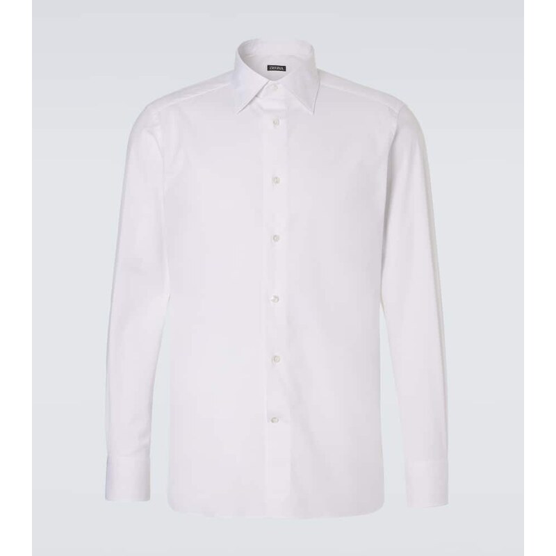 Zegna Cotton-blend poplin shirt