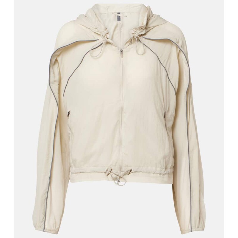 Adidas by Stella McCartney Gathered hooded track jacket