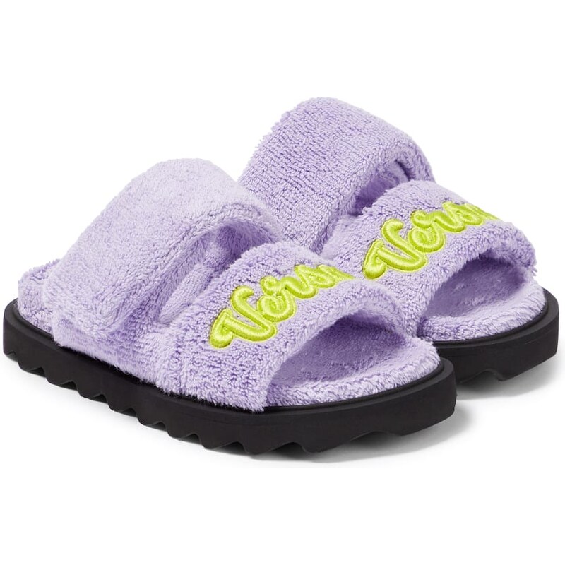 Versace Kids AppliquÃ toweling sandals