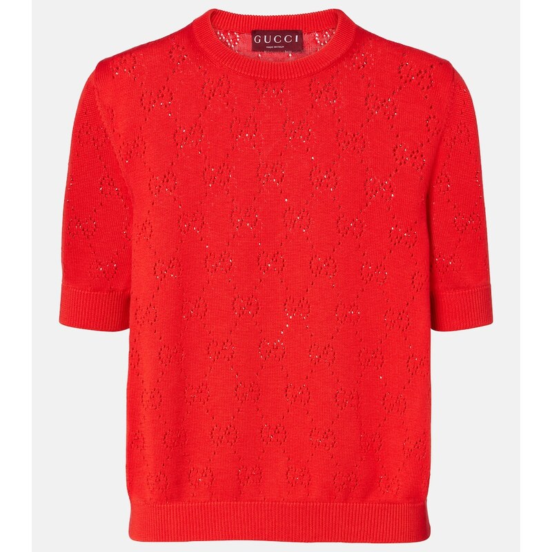 Gucci GG pointelle silk and cotton sweater