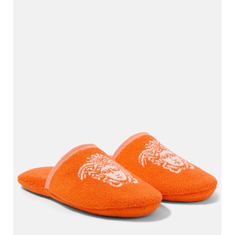 Versace Home Medusa cotton terry slippers