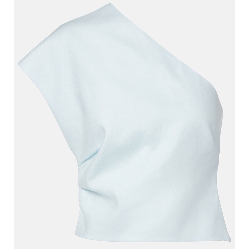 SIR One-shoulder linen top