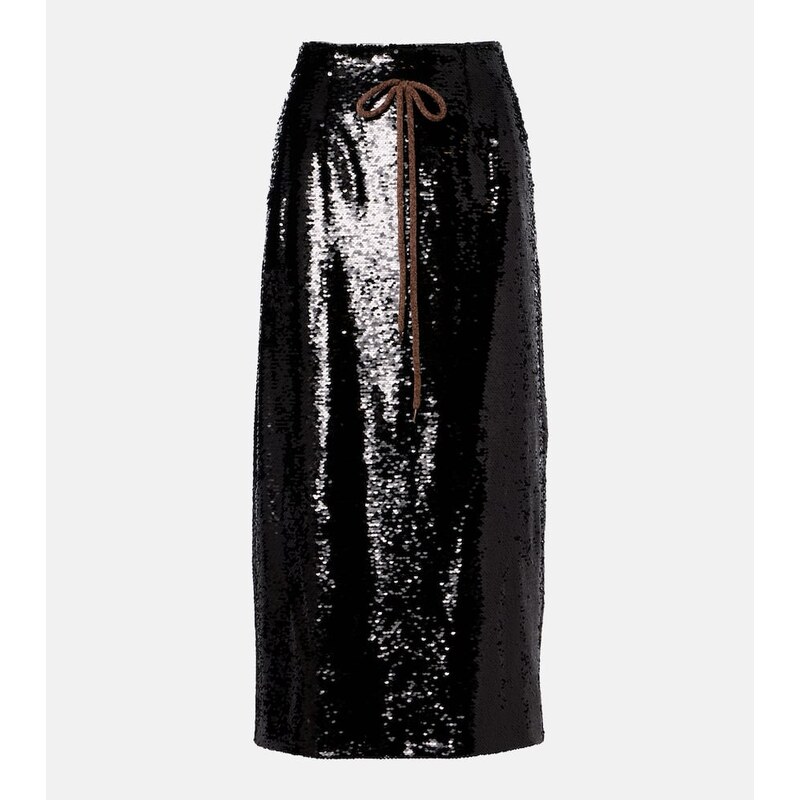 Simone Rocha Sequined pencil skirt v černé barvě