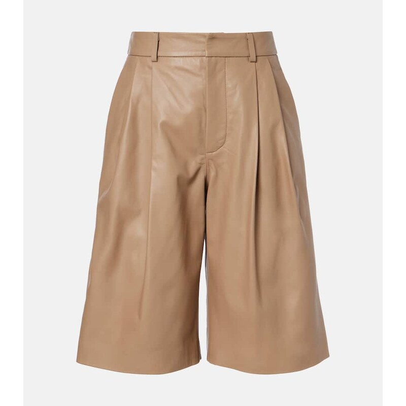 Yves Salomon Leather Bermuda shorts