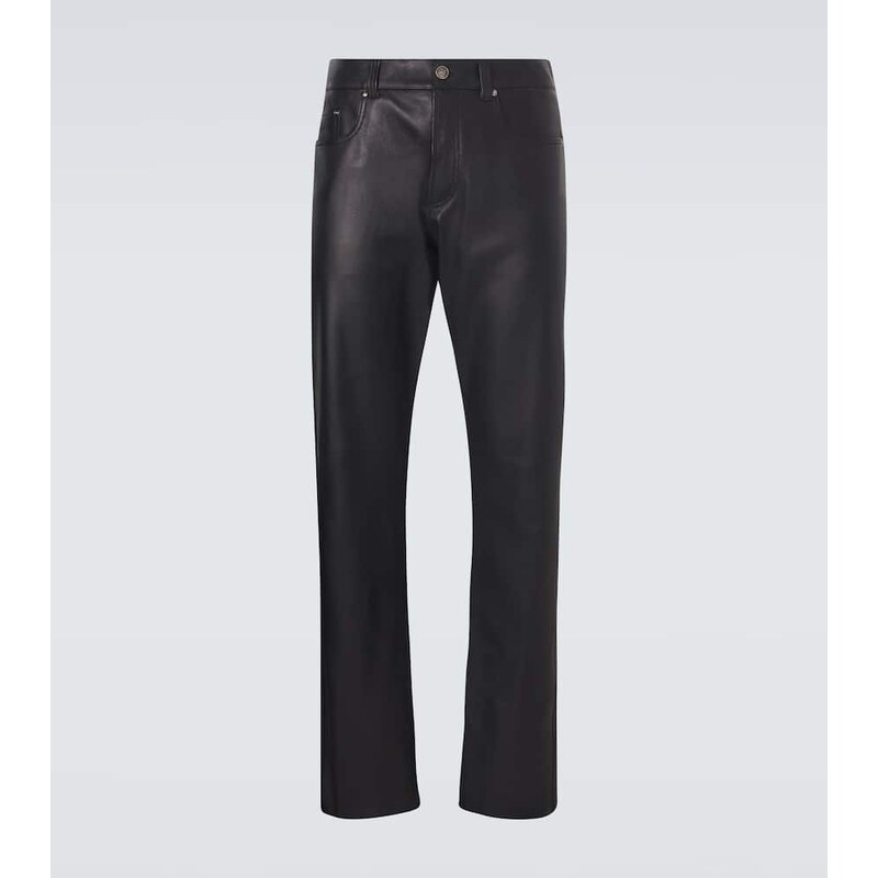 Versace Leather straight pants