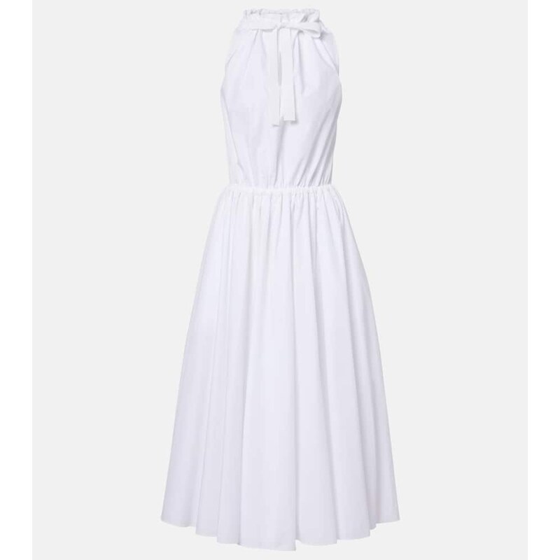 Patou Gathered cotton midi dress